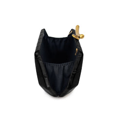 The Croc Clutch in Black Nemi London