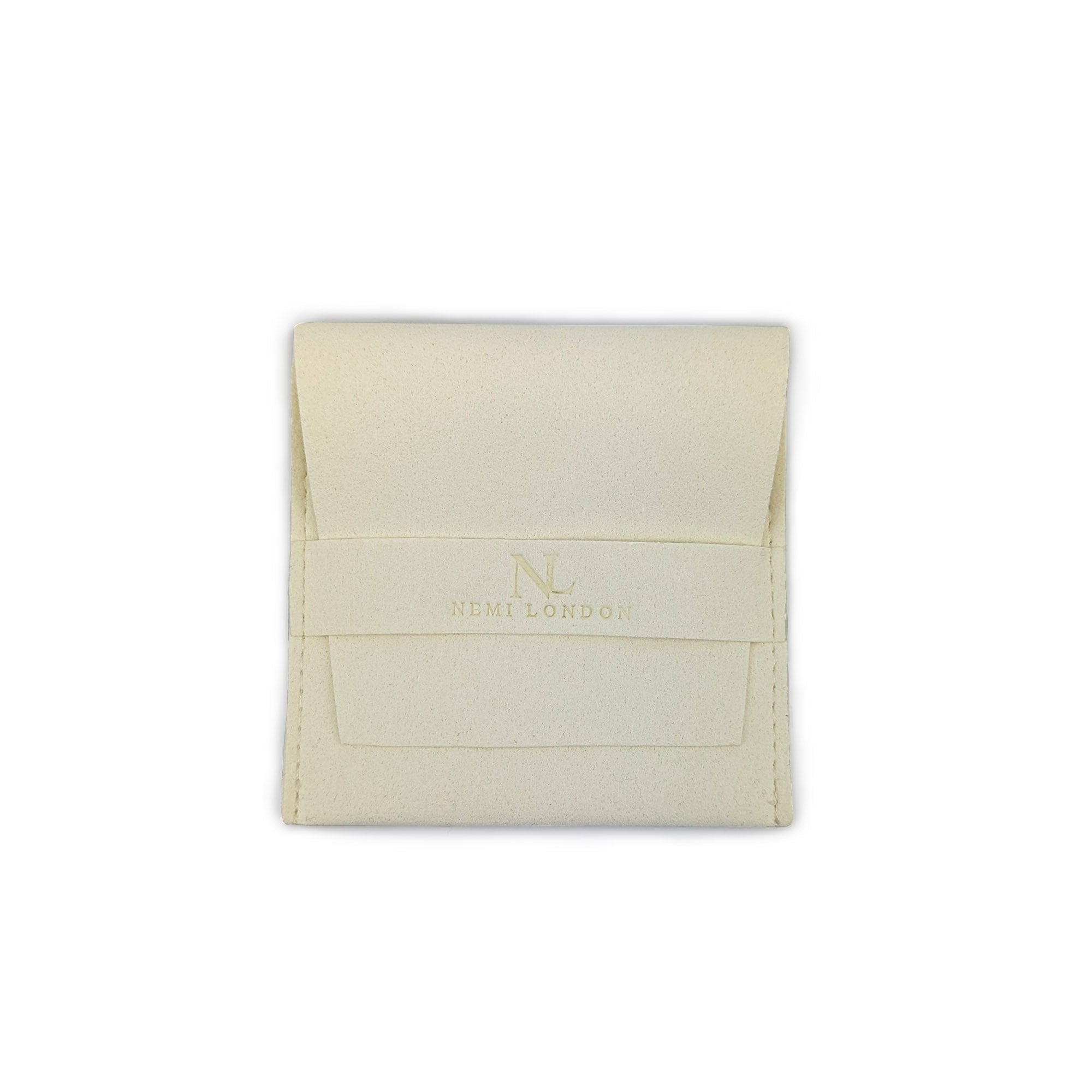 The Suede Earring Pouch in Cream Nemi London