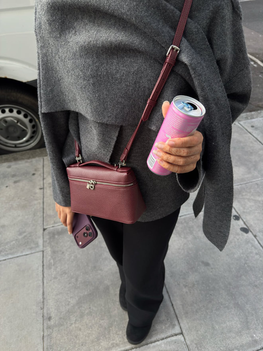 The Vanity Crossbody Bag in Burgundy Nemi London