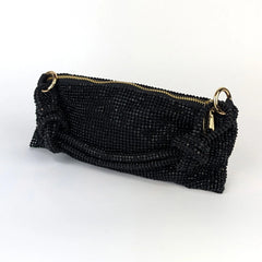 Bisi Rhinestone Clutch Bag - Midnight Noir  | NEMILDN
