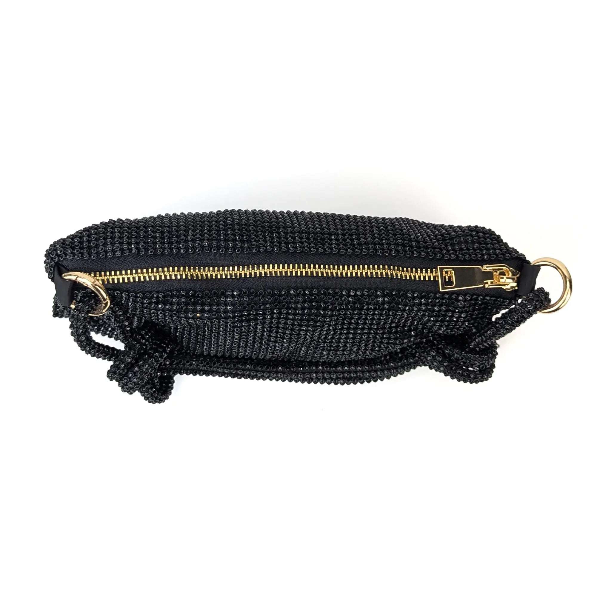 Bisi Rhinestone Clutch Bag - Midnight Noir  | NEMILDN