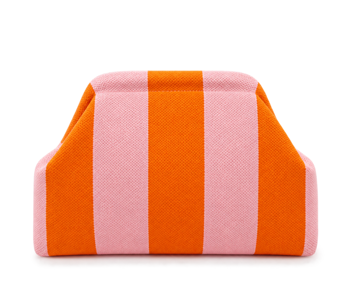 The Colour Block Clutch in Orange & Pink Nemi London