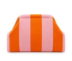 The Colour Block Clutch in Orange & Pink Nemi London