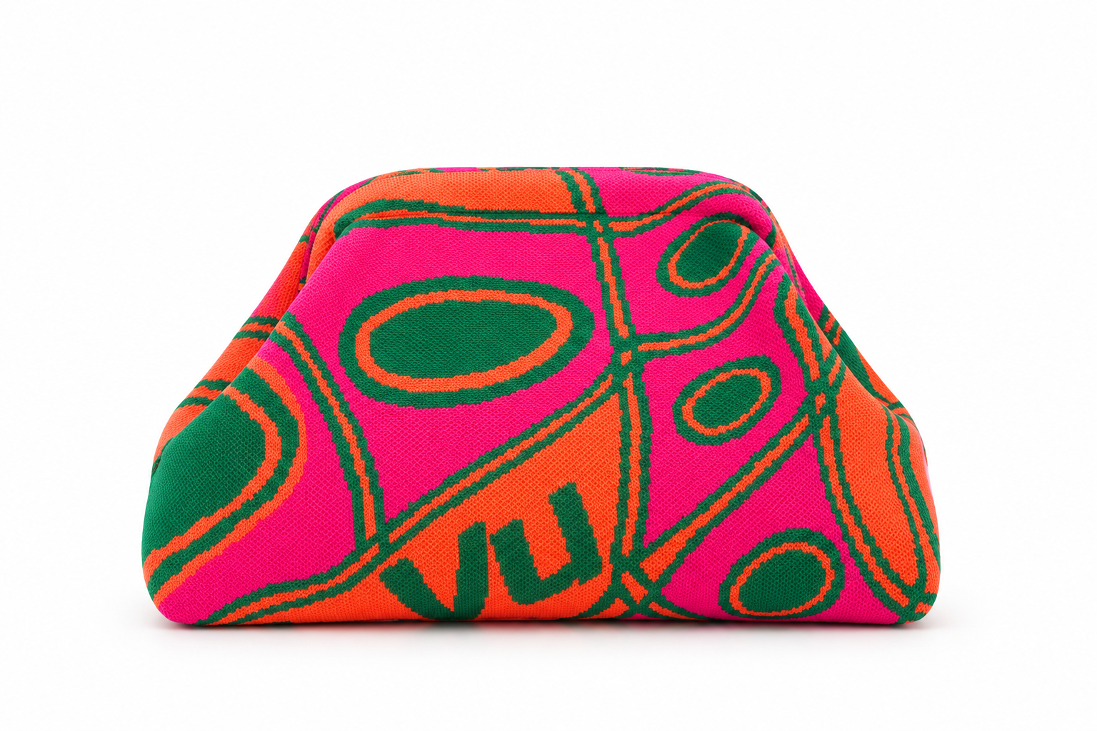 The Printed Clutch in Green and Pink Nemi London