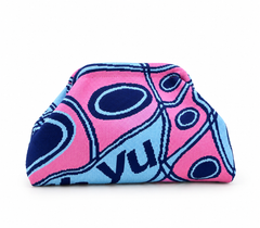 The Printed Clutch in Blue and Pink Nemi London