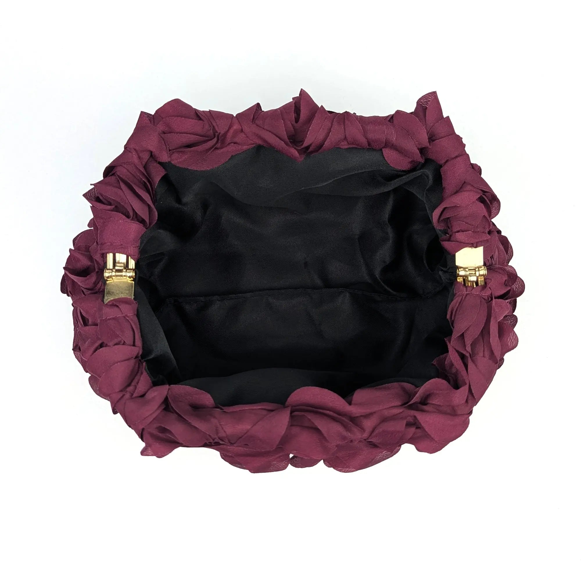 Rose Petal Clutch Bag - Mulberry Wine | NEMILDN