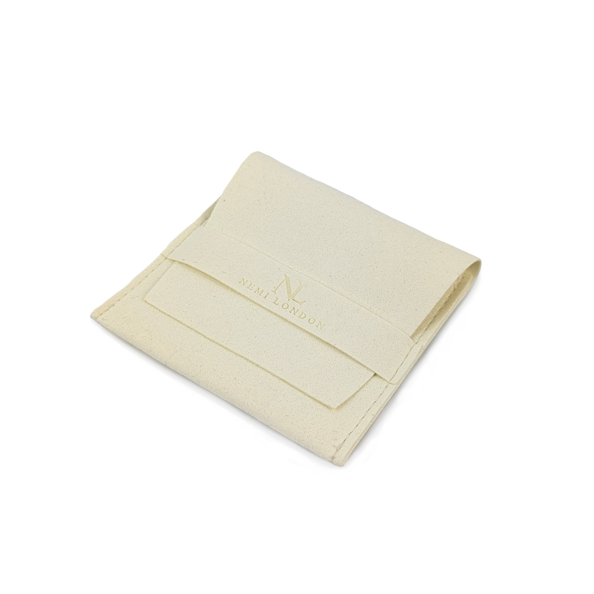 The Suede Earring Pouch in Cream Nemi London