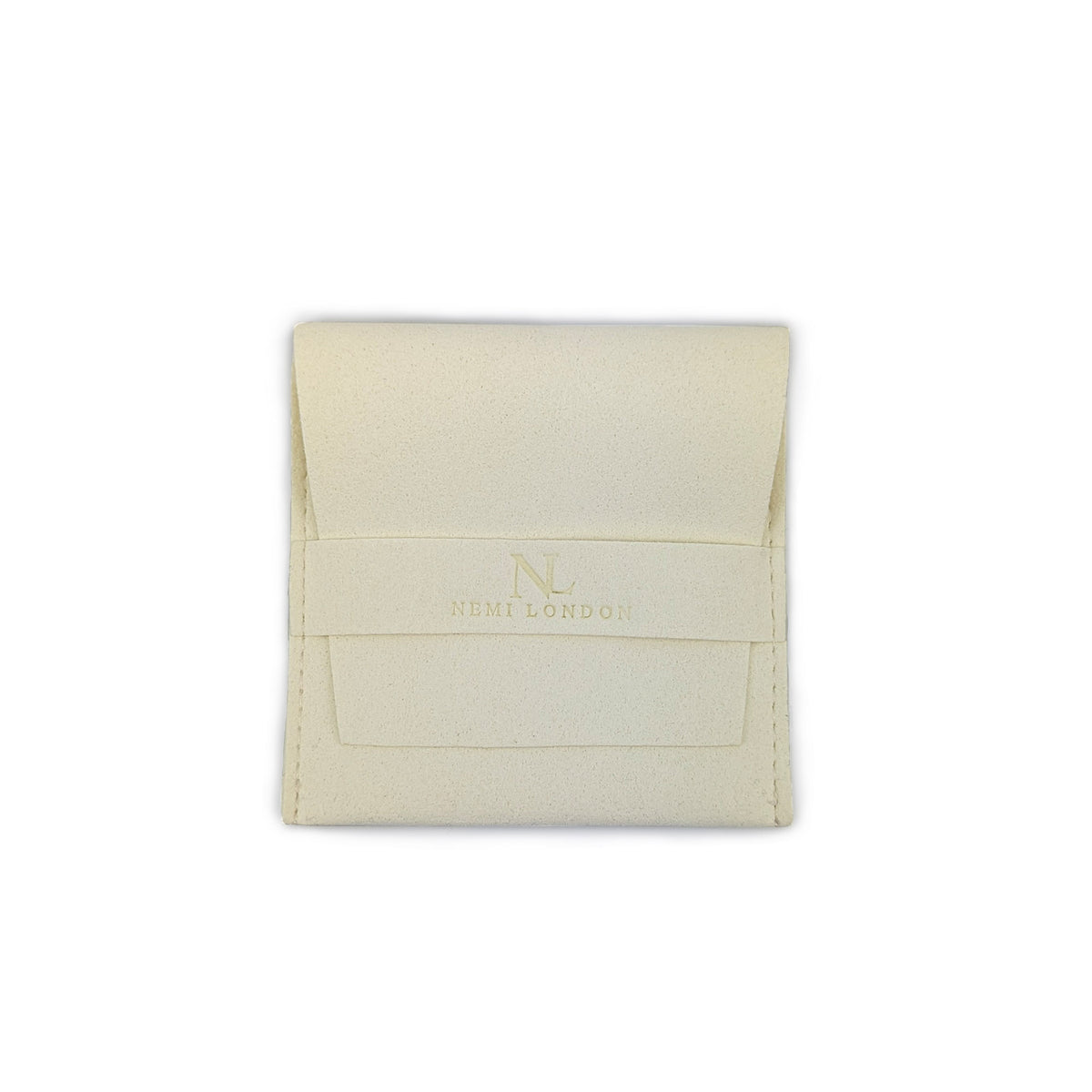 The Suede Earring Pouch in Cream Nemi London