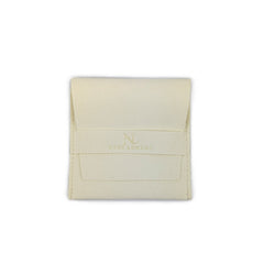 The Suede Earring Pouch in Cream Nemi London