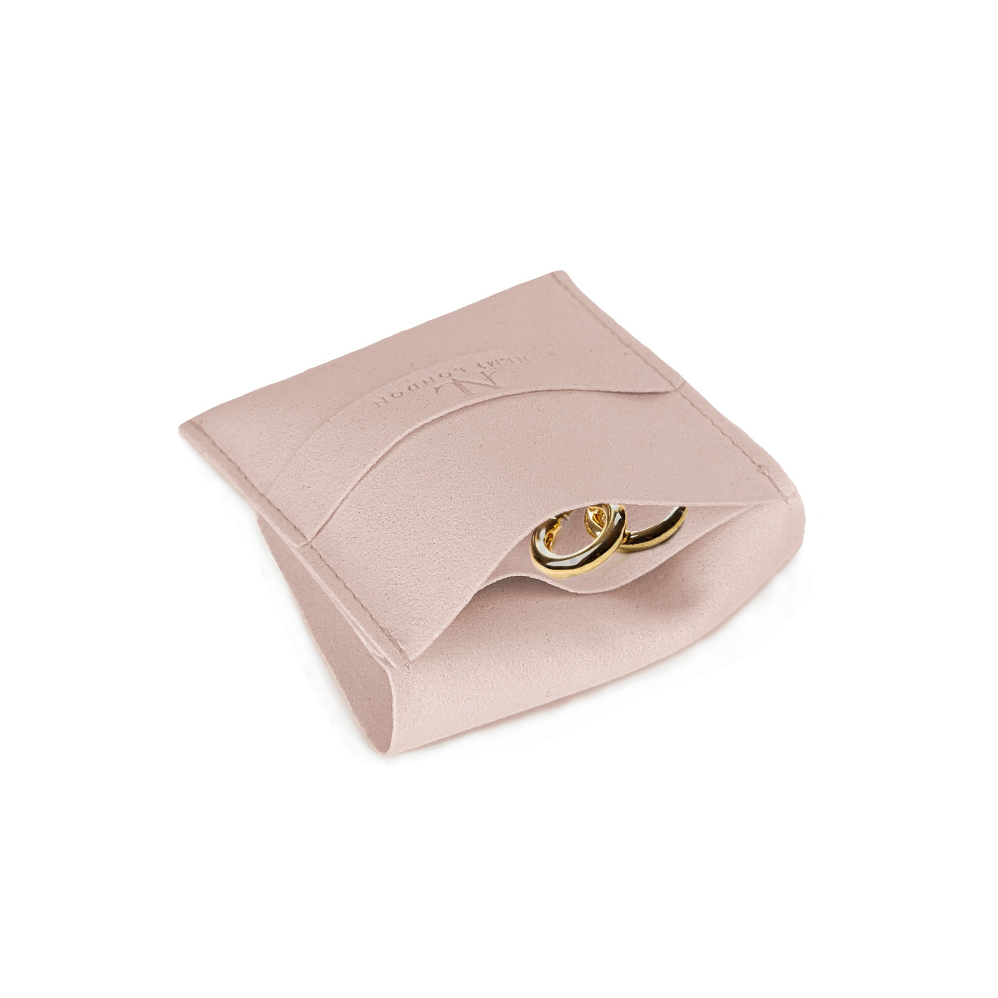 The Suede Earring Pouch in Mink Nemi London