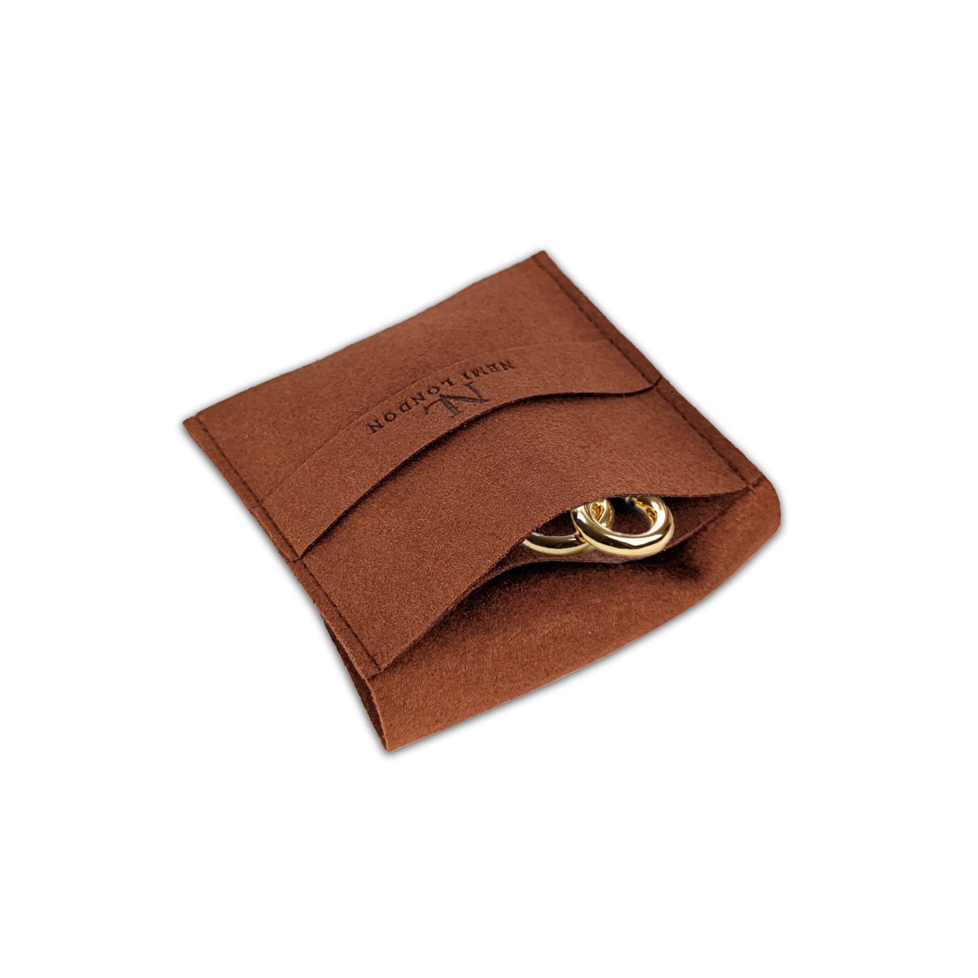 The Suede Earring Pouch in Tan Nemi London