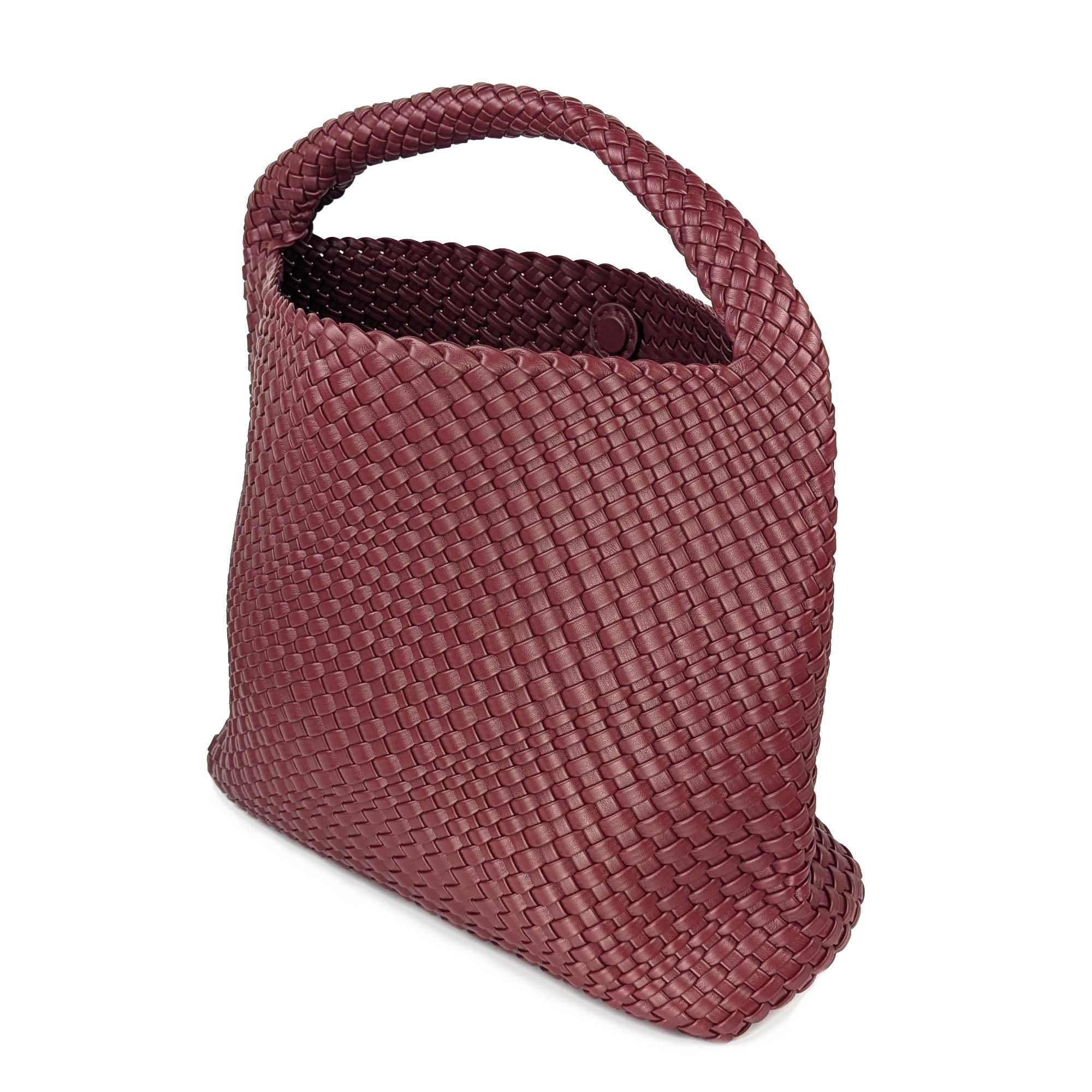 The Amara Woven Bag - Wine Red Nemildn