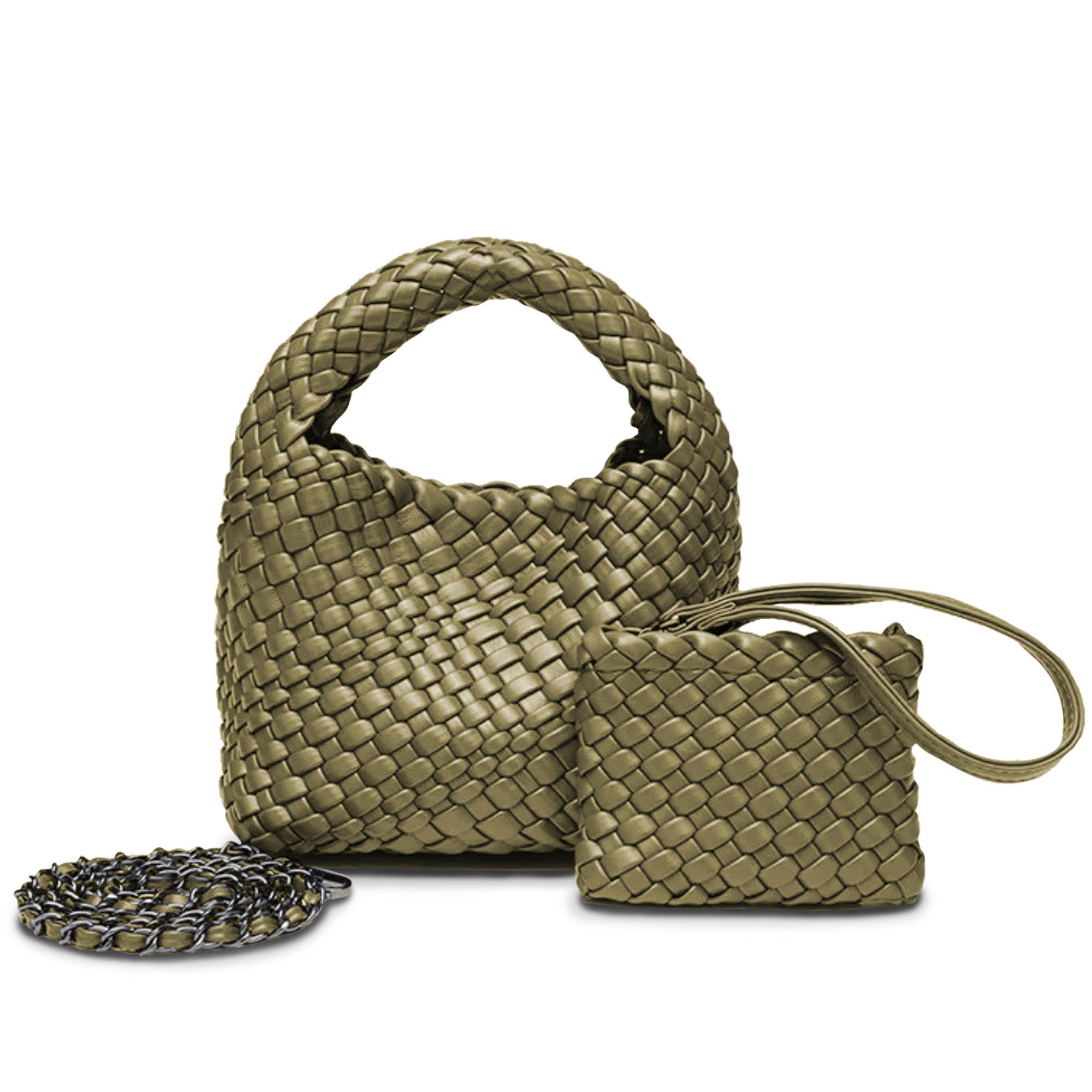 The Mini Amara Bag in Olive Green Nemi London