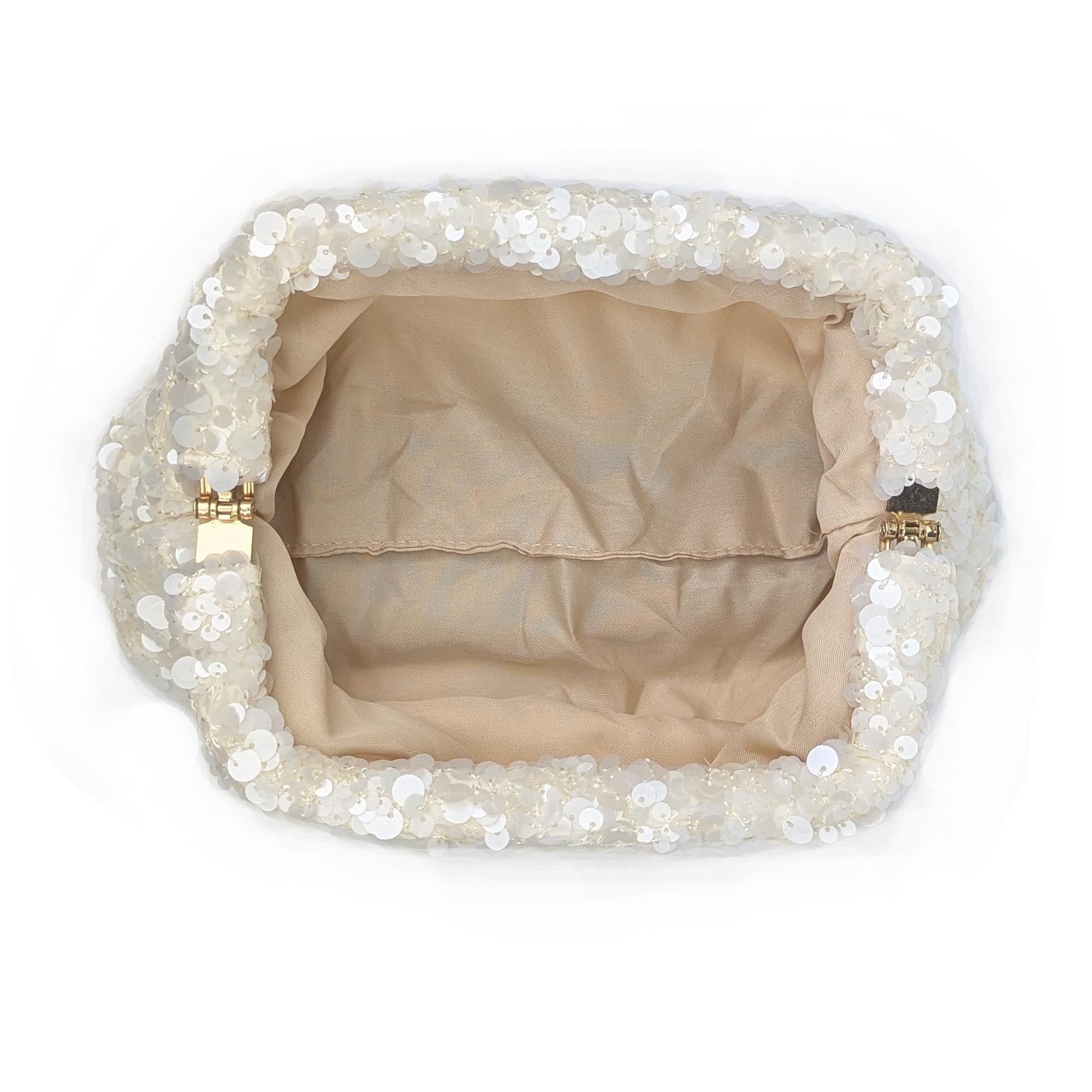 The Sequin Bag - Champagne Nemi London